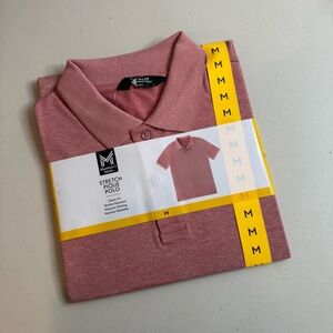 NWT Men’s Member’s Mark Stretch Piqué Polo Size M Dusty Rose